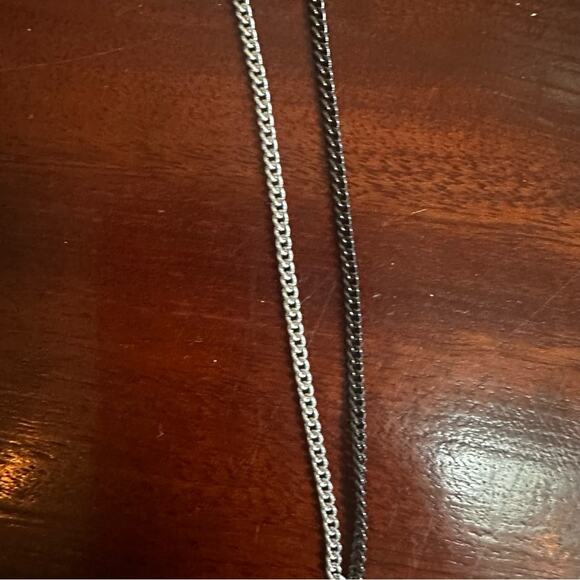 Stella & Dot Chiara Pendant Necklace Coastal Cowgirl Silver Fringe White Leather - Picture 5 of 11